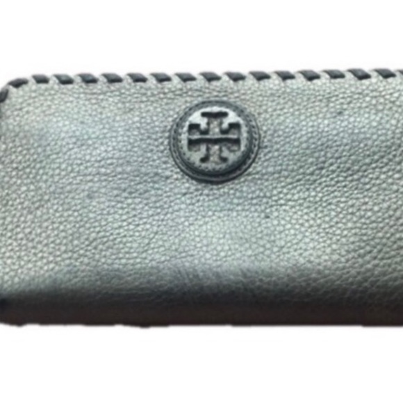 Tory Burch Pewter Metallic Leather Zip Wallet - Picture 2 of 4
